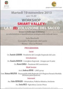 La locandina del “workshop” sul tema “Smart Valley: La Ri(e)voluzione del Sacco”