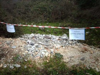 L’area sottoposta a sequestro dai Carabinieri di Trevi nel Lazio