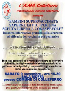 vaccino età pediatrica - Il manifesto che annunciava l’incontro