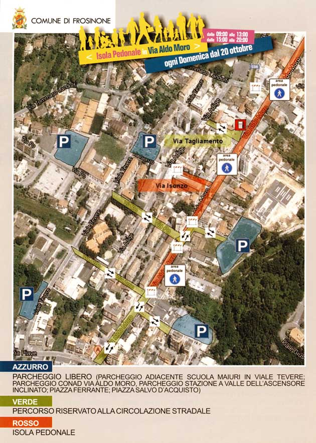 Frosinone. Il manifesto relativo all’isola pedonale di Via Aldo Moro