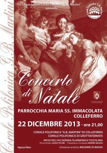 La locandina del Concerto di Natale della Corale Polifonica “G. B. Martini”