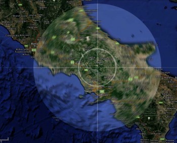 L’epicentro e l’area interessata dal sisma