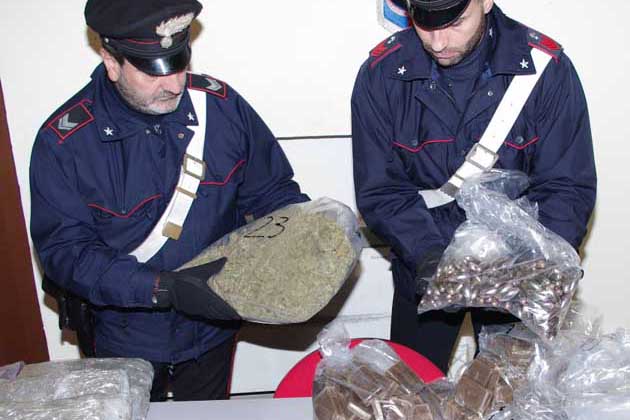 La droga sequestrata dai Carabinieri La droga sequestrata dai Carabinieri