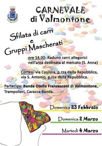 Carnevale Valmontonese 2014 - Il manifesto dell’iniziativa