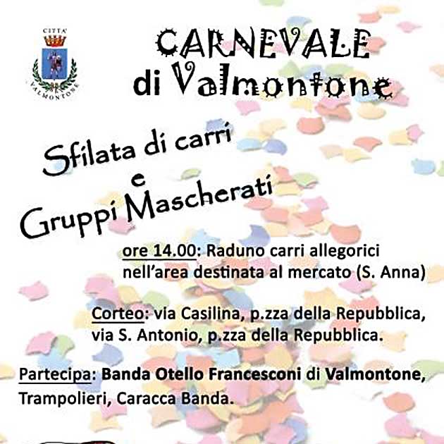 Carnevale Valmontonese 2014 - Il manifesto dell’iniziativa