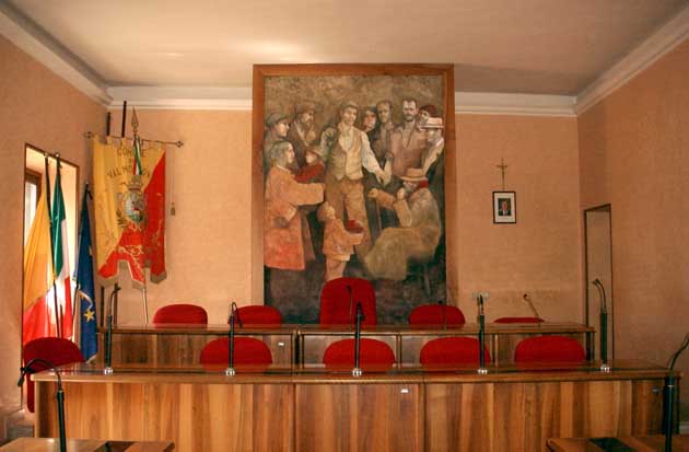 La Sala consiliare del Comune di Valmontone