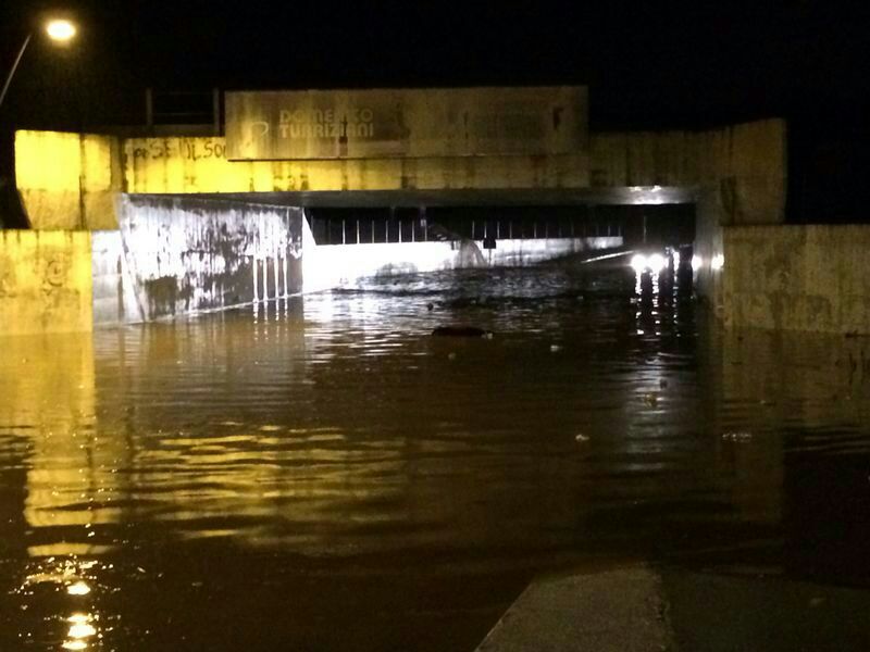 Valmontone, Via della Pace, sottopasso allagato