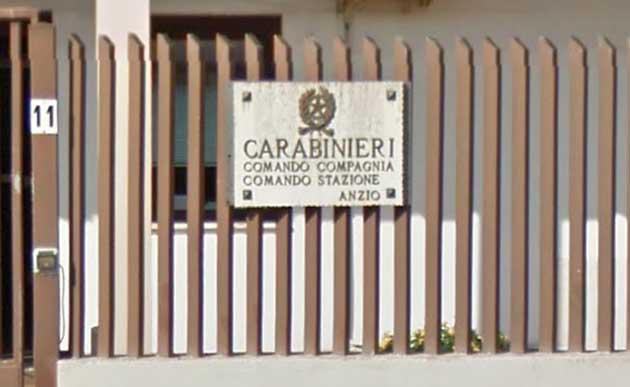 La sede della Compagnia dei Carabinieri di Anzio