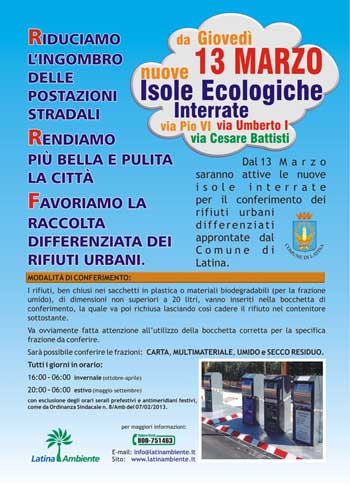 Latina isole ecologiche