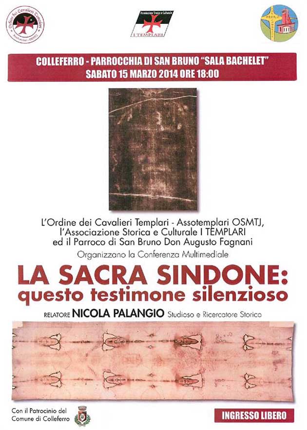La locandina della conferenza - La Sacra Sindone. questo testimone silenzioso