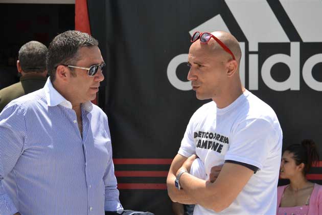 Aquilanti (a destra) a colloquio con il Presidente Enzo Fabrizi