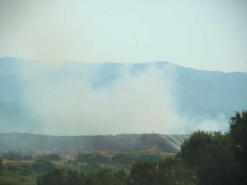 Colleferro. Incendio discarica Colle Fagiolara