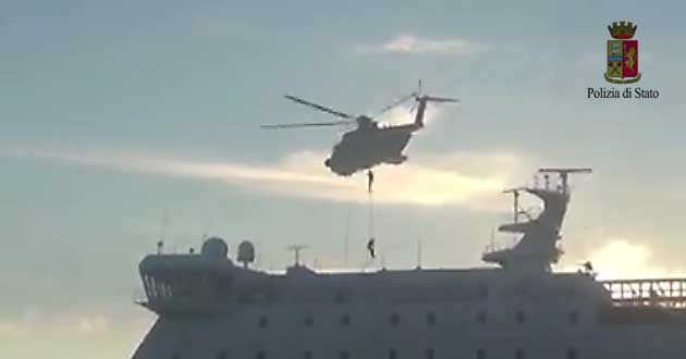 Civitavecchia. Assalto al traghetto. Esercitazione Nocs