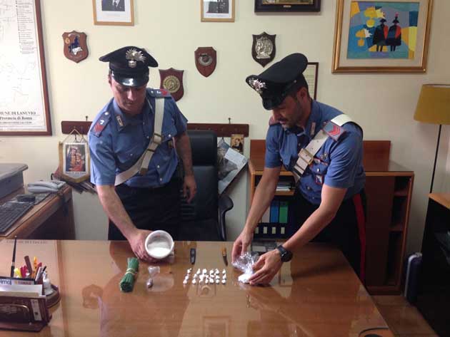 Lanuvio. La droga sequestrata dai Carabinieri di Lanuvio