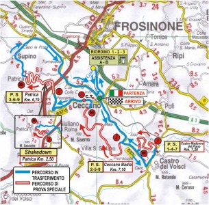 Rally di Ceccano 2014. Il percorso