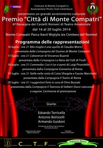 Teatro. Premio Città di Monte Compatri 2014