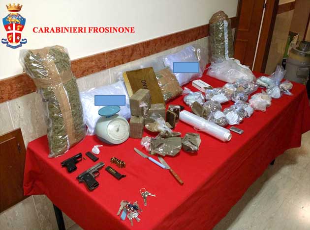 Frosinone. Cocaina hashish e marijuana in Corso Francia.