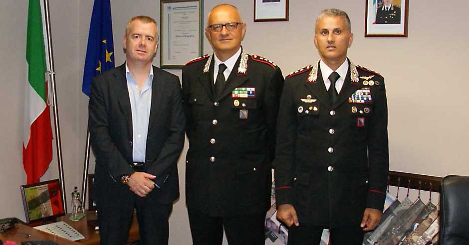 Il Col. dei Carabineiri Antonio Menga massimo dirigente del Comando Provinciale dei Carabinieri di Frosinone in visita alla Compagnia di Anagni