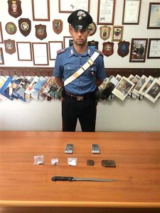 Il materiale sequestrato dai Carabinieri a Genzano