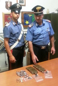 La droga sequestrata dai Carabinieri alla Garbatella