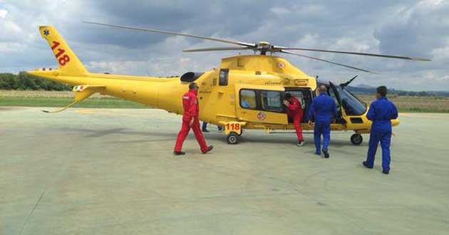 Una elimbulanza Pegaso pronta al decollo