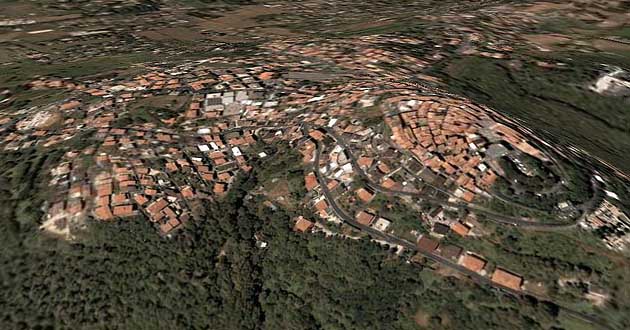 Rocca Priora su Google Earth