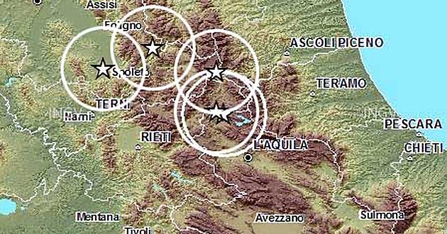 Le aree colpite dai terremoti registrati in questo weekend 20140802-04