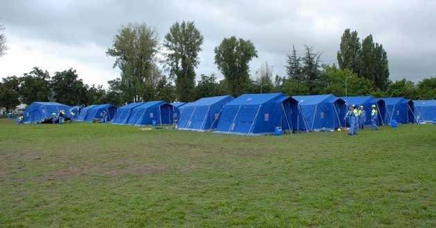 Campo tende Protezione Civile