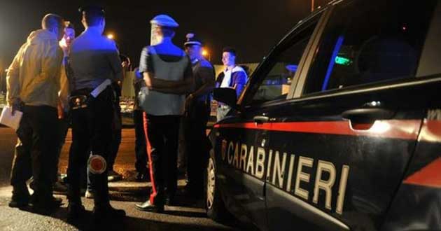 Carabinieri incidente notte