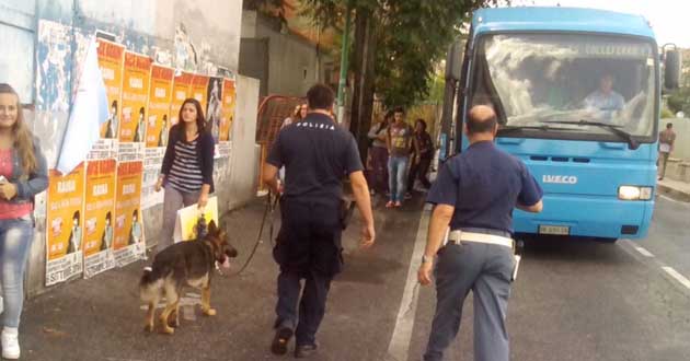 Servizi antidroga della Polizia Ferroviaria con unità cinofile alla stazione di Colleferro
