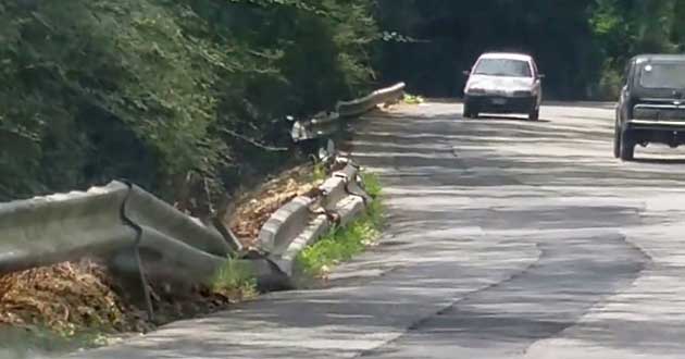 Frosinone. I guardrail disastrati su Via Cavoni