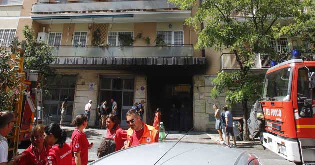 Roma. Incendio Via Genazzano 49