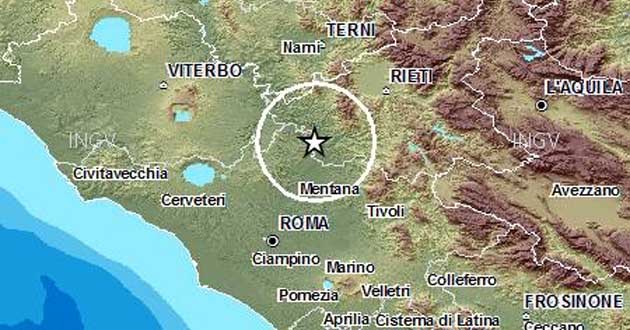 L’epicentro localizzato tra la Provincia di Rieti e l’Area Metropolitana di Roma Capitale