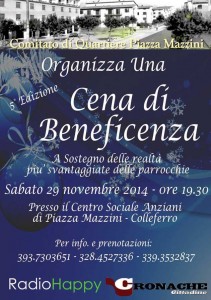 Cena Beneficenza Comitato Piazza Mazzini