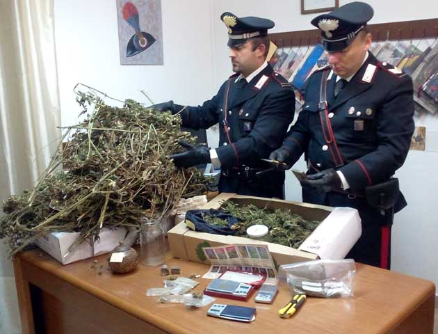 La droga sequestrata dai Carabinieri di Trevignano