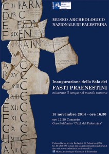 Inaugurazione della Sala dei Fasti Praenestini - Misurare il tempo nel mondo romano
