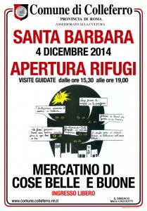 Colleferro. S. Barbara 2014. Manifesto Rifugi Colleferro. S. Barbara 2014. Manifesto Rifugi