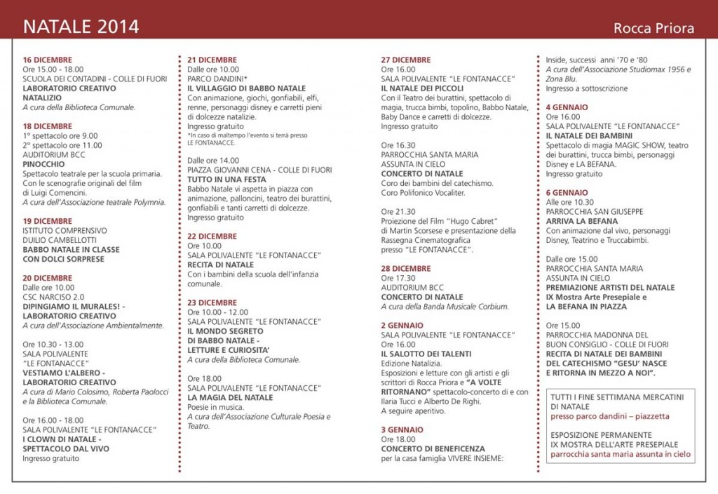 Rocca Priora. Natale 2014 Rocca Priora. Natale 2014