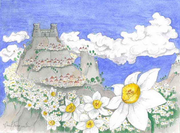 Bozzetto dell’opera vincitrice del Concorso Murales “Rocca Priora e i Narcisi”, dell’artista Armenak Tokmajyan.