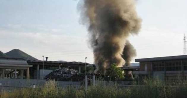 Incendio all’ex Cememit di Ferentino