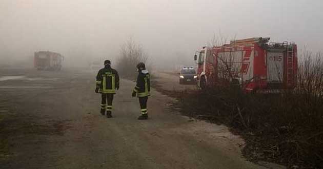 Incendio all’ex Cememit di Ferentino