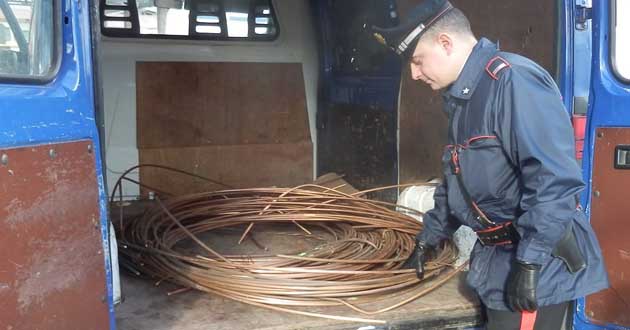 Roma. Portonaccio. Il cavo di rame recuperato dai Carabinieri