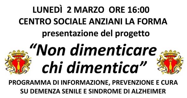 Serrone. Progetto Alzheimer