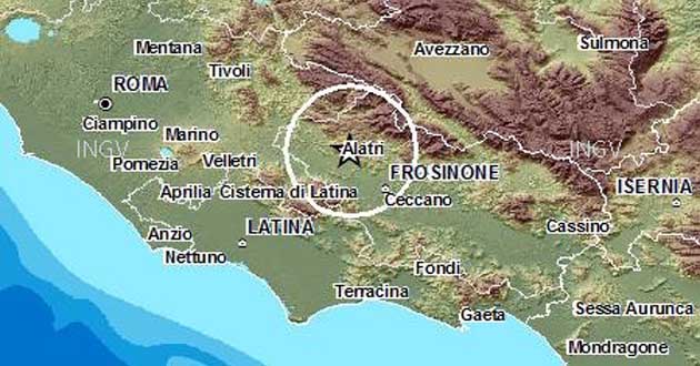 L’epicentro del terremoto