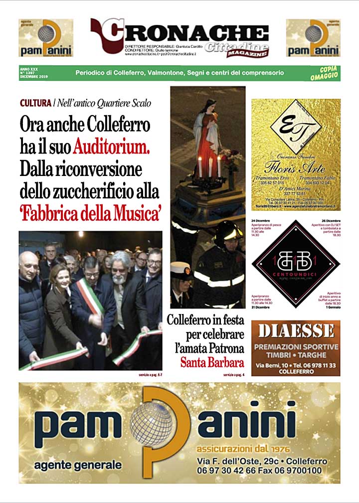 Cronache Cittadine • Il Giornale n. 1397 di Dicembre 2019 è in distribuzione gratuita Cronache Cittadine • Il Giornale n. 1397 di Dicembre 2019 è in distribuzione gratuita