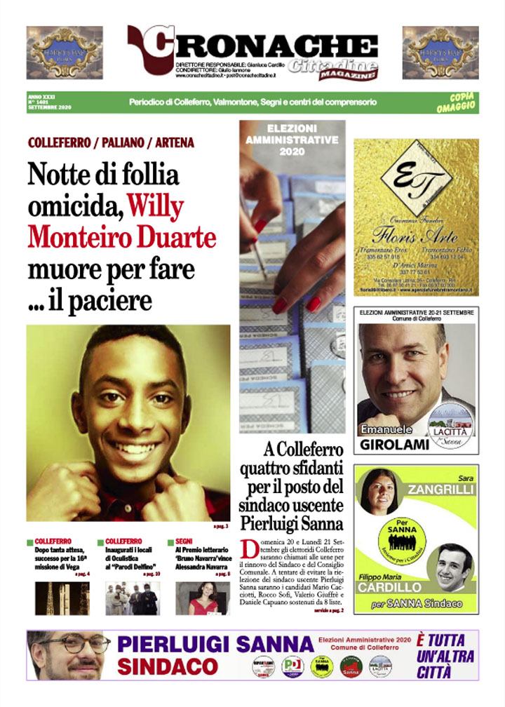 Cronache Cittadine • Il Giornale n. 1401 di Settembre 2020 è in distribuzione gratuita